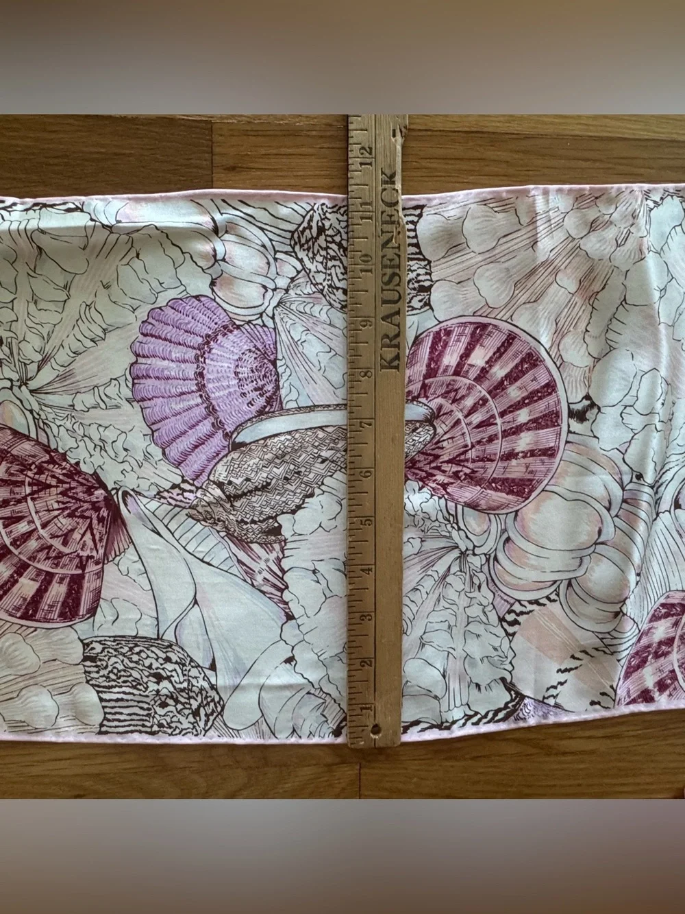 Vintage Smithsonian Institution 100% Silk Sea Shell Scarf Made in Japan